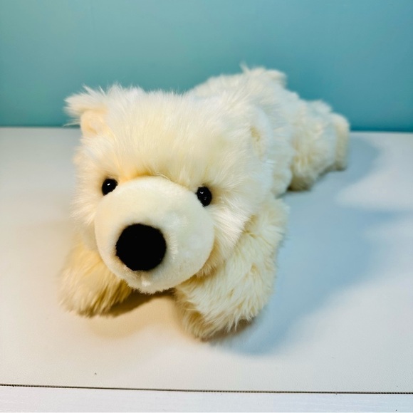Aurora World Other - Aurora World Busch Gardens POLAR BEAR Soft Fur 14" Laying Plush Black Nose